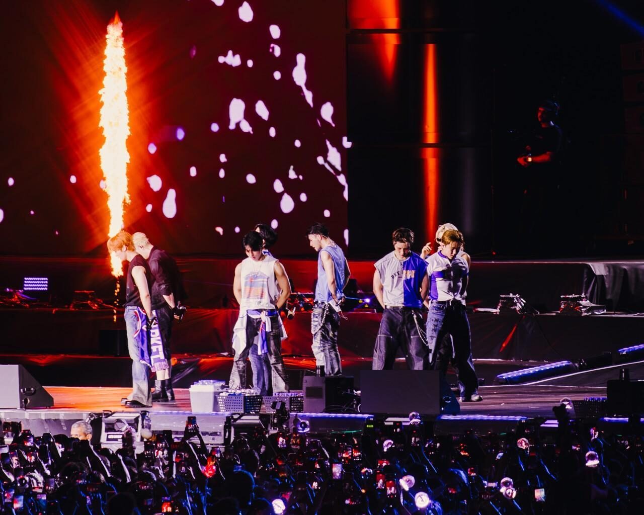 Stray Kids members perform on Palco Mundo, Rock in Rio