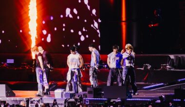 Stray Kids members perform on Palco Mundo, Rock in Rio
