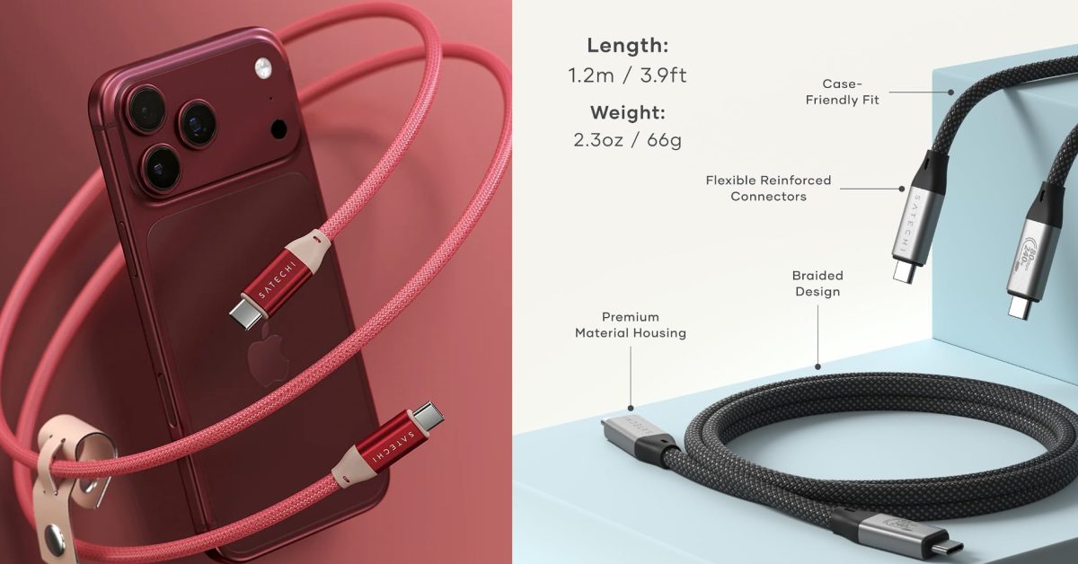 Satechi offering 50% off USB-C cables for iPhone 18 Pro: 240W, braided, color-matched, more from $4.50