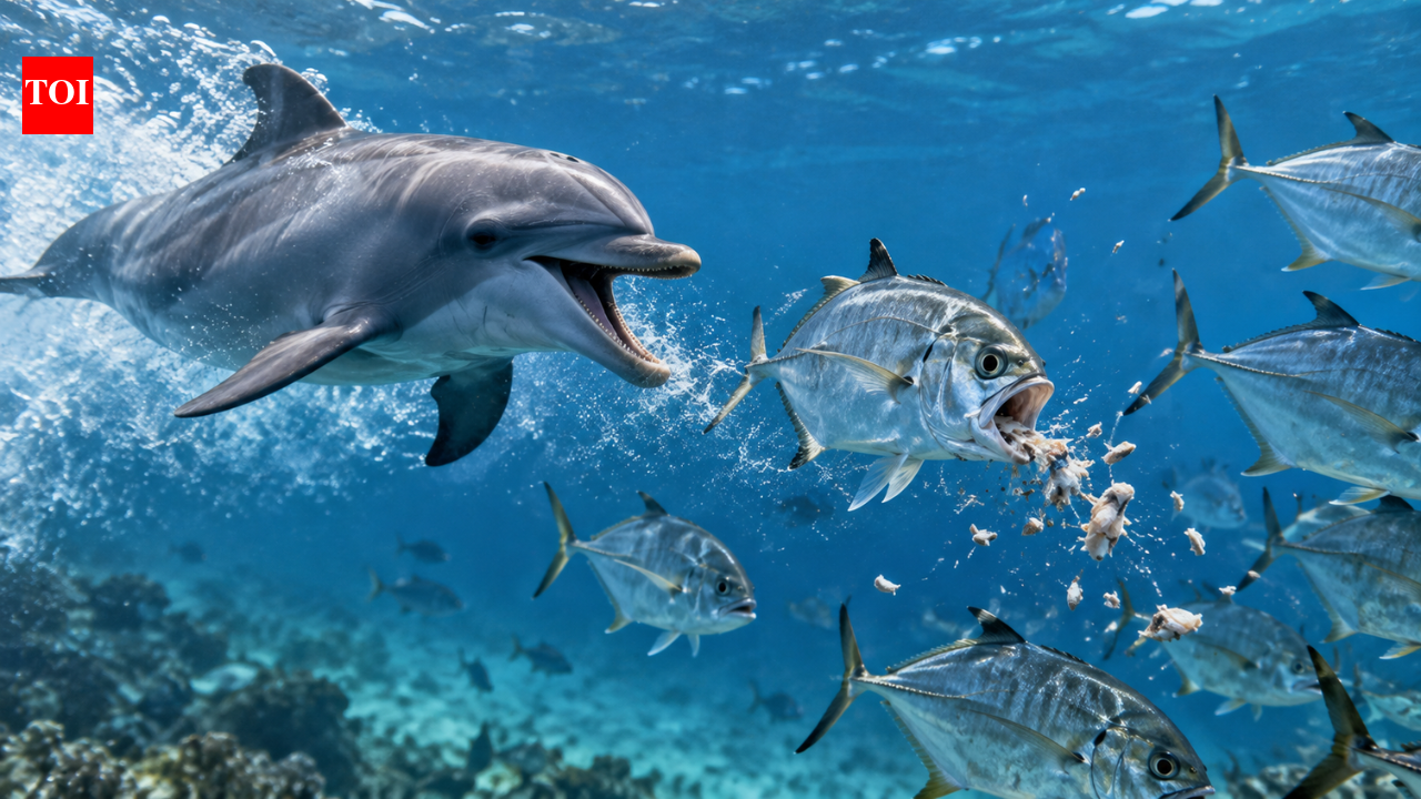 A dolphin called ‘Bubbles’ repeatedly chased Bigeye Trevally until they regurgitated food, with researchers documenting the strange tactic 11 times |
