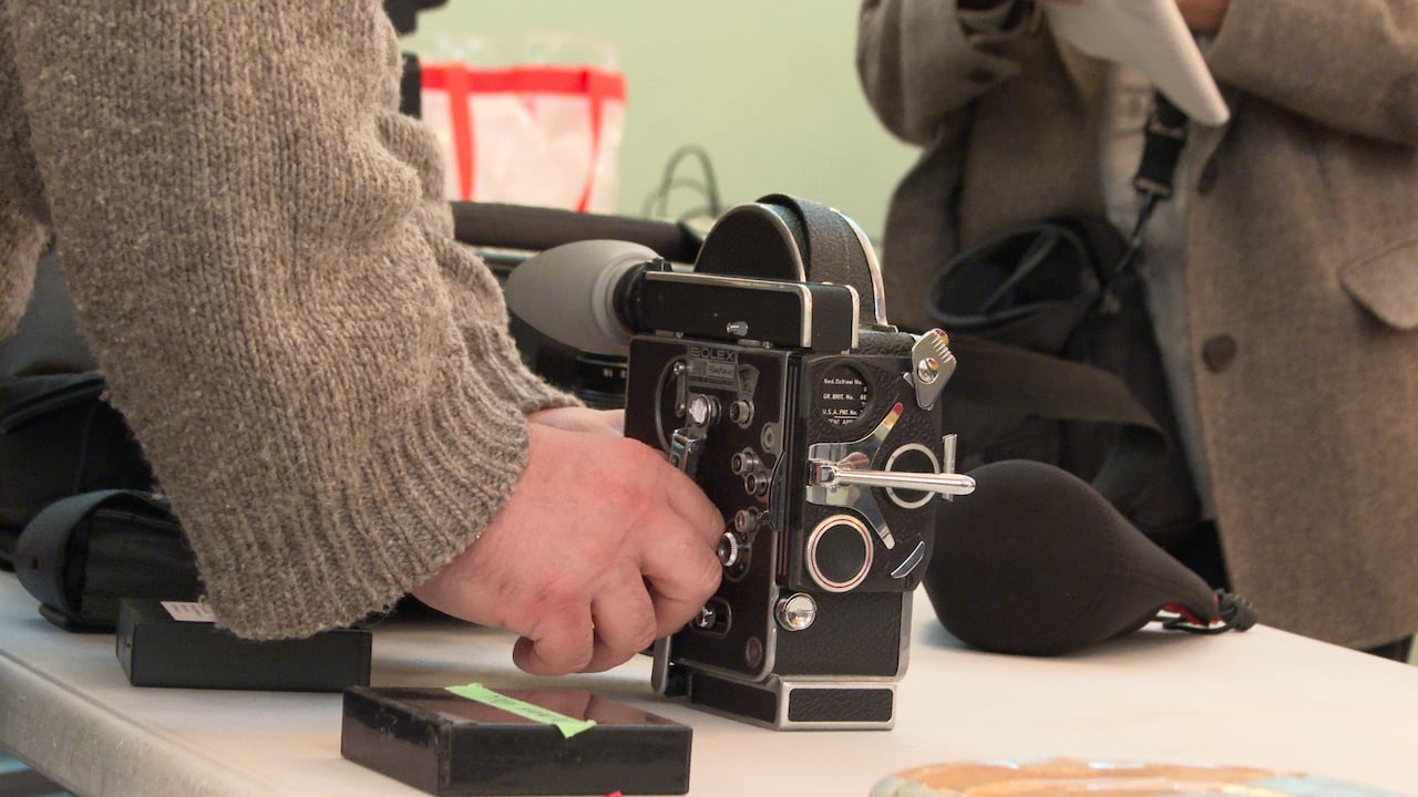 A Bolex 16mm Film Camera. During the Dawson Film Lab 2026