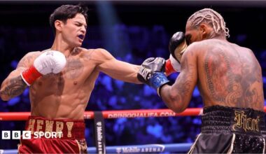 Ryan Garcia lands a punch on Conor Benn