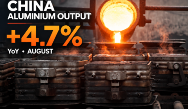China aluminium output rises 4.7% YoY to record high in August