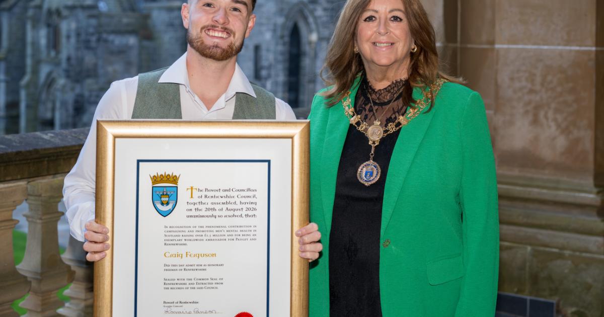 Mental health campaigner awarded Freedom of Renfrewshire