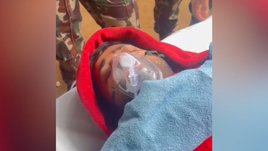 Flood survivor Sanjay Sah is recovering at a Kathmandu hospital.