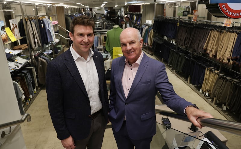 Anthony Ryan and his son Joe at  Anthony Ryans Department Store in Galway. Photo: Bryan O’Brien / The Irish Times 
