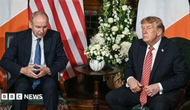 Donald Trump says united Ireland would be a 'great thing' as he visits country - follow live