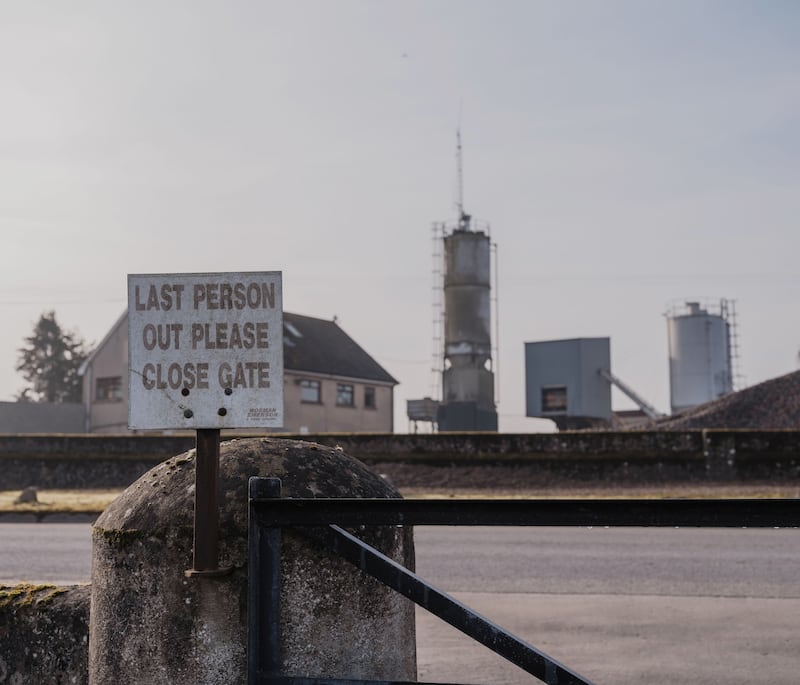 Signage at the harbour of one of the lough’s many large sand-dredging plants. Photograph: Joe Laverty