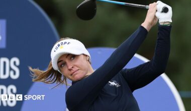 Charley Hull wearing a Europe hat at the 2026 Solheim Cup in the Netherlands