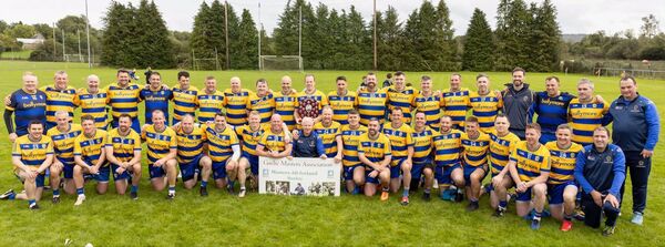 The Roscommon Masters football panel and management following Saturday's three-point victory against Meath in Drumlish. Picture: St. Michael's GAA Club