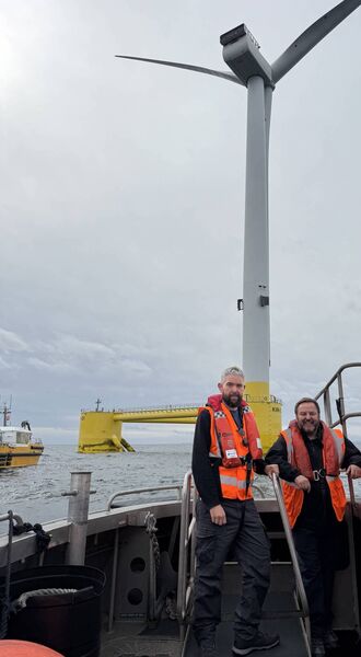 Conor McGuinness, TD, visits an offshore windfarm off the coast of Scotland.