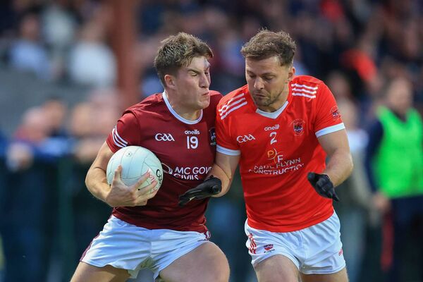 WE'LL MEET AGAIN: Daire Cregg and his Boyle team-mates will meet Mark Richardson and Pádraig Pearses in this year's county senior football semi-final. Picture: Bernie O'Farrell