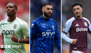 Paul Pogba, Karim Benzema and Jadon Sancho