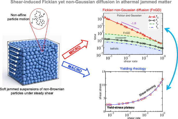 Shear-induced Fickian yet non-Gaussian diffusion in athermal jammed matter