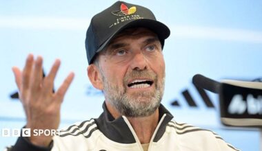 Germany coach Jurgen Klopp gestures while speaking at a news conference on 17 September 2026