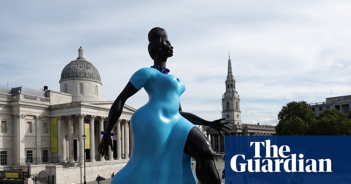A rollicking statue, Beryl’s buddies and a swimming pool in a roundabout – the week in art | Art and design