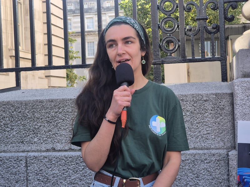 Orlagh Gaynor, of Irish Doctors for the Environment, said the decision to increase fares was ‘an attack on public health and wellbeing’. Photograph: Órla Ryan