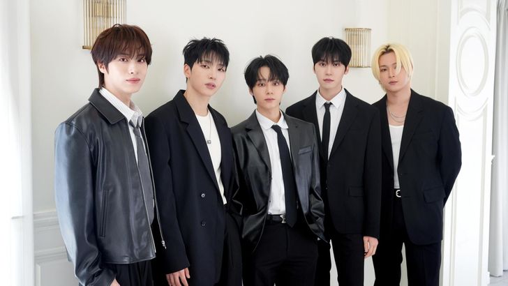 Members of K-pop boy band ONEUS, from left, Xion, Seoho, Hwanwoong, Keonhee and Leedo pose during an interview with The Korea Times at a cafe in Seongdong District, Monday. Courtesy of B-Wave Entertainment