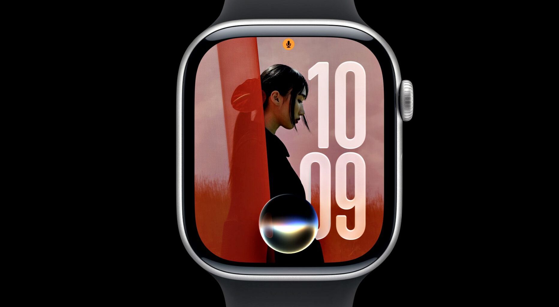 Close-up of an Apple Watch Series 11 showing the new Siri AI experience