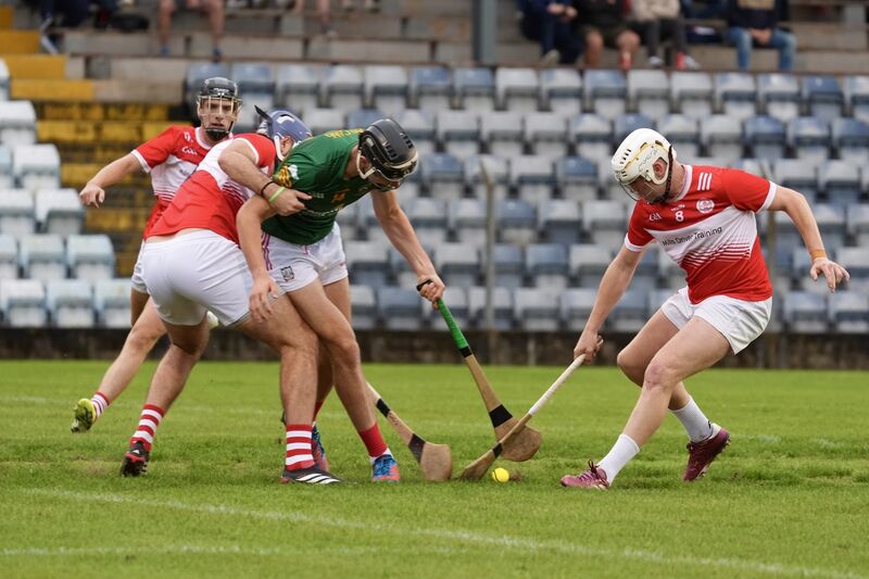 Imokilly’s Cillian O’Callaghan and Seandún’s Erin O’Sullivan contend for possession. Picture: Noel Sweeney