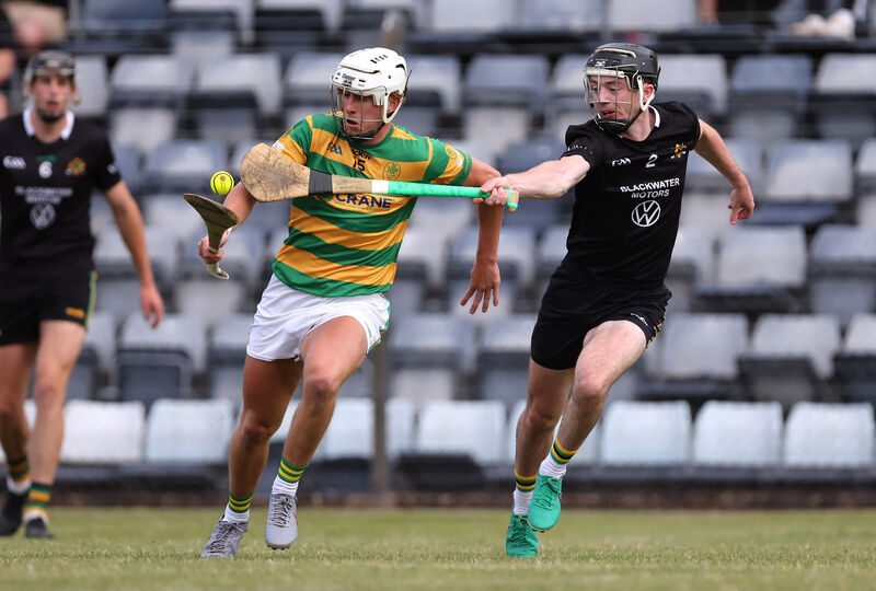 IN FORM: Robbie Cotter, Blackrock, takes on Liam Coughlan, Glen Rovers. Picture: Jim Coughlan.