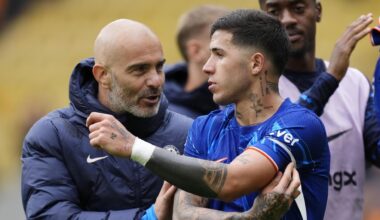 REUNITED: Enzo Maresca with Enzo Fernandez at Chelsea.
