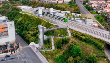Concept image of the planned new railway station at Blackpool, Cork.