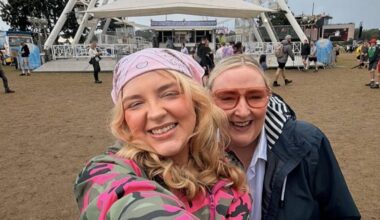 Avid music fan Kate Raftery at EP with her mother Michelle. Picture: Michelle Raftery