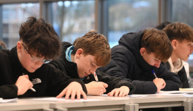 Junior students concentrate on maths challenegs set at maths enrichment classes at UCC. Picture: Larry Cummins