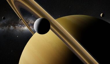 Saturn’s Moon Enceladus has active geysers that throw water vapour out into space from an underground ocean. Picture: iStock