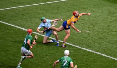 KEY MOMENT: Limerick goalkeeper Nickie Quaid fouls Peter Duggan of Clare, which resulted in a Clare penalty, during the All-Ireland SHC semi-final. Pic: Daire Brennan/Sportsfile