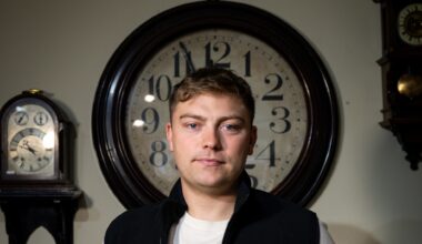 Robin recently left his career as a banker to become a clockmaker in the hopes of following in the footsteps of his father Philip. Picture: Chani Anderson