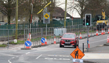 Construction fencing around works on Knockpogue Avenue. 'Free Farranree from Bike Lane Tyranny' signage was erected on the fencing at Knockpogue Avenue, Farranree as residents continue their campaign against the removal of tree and parking spaces to facilitate the construction of bike lanes. Picture: Larry Cummins