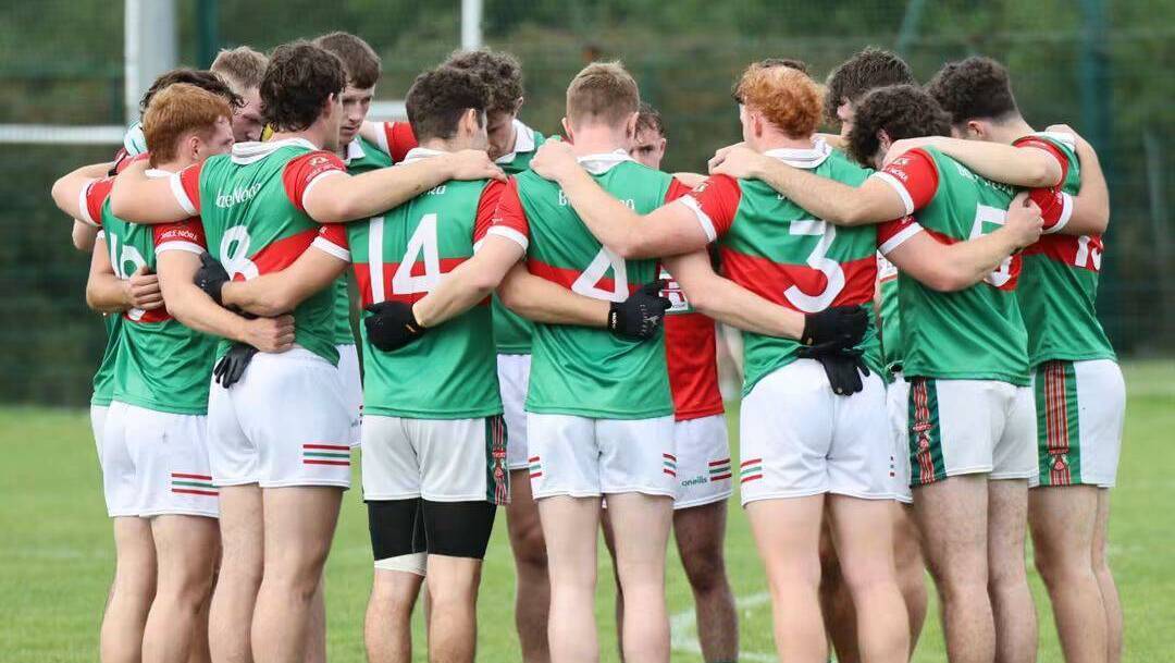 The Ballinora team in a huddle prior to the Fermoy game last Saturday. Pic: John Hannon