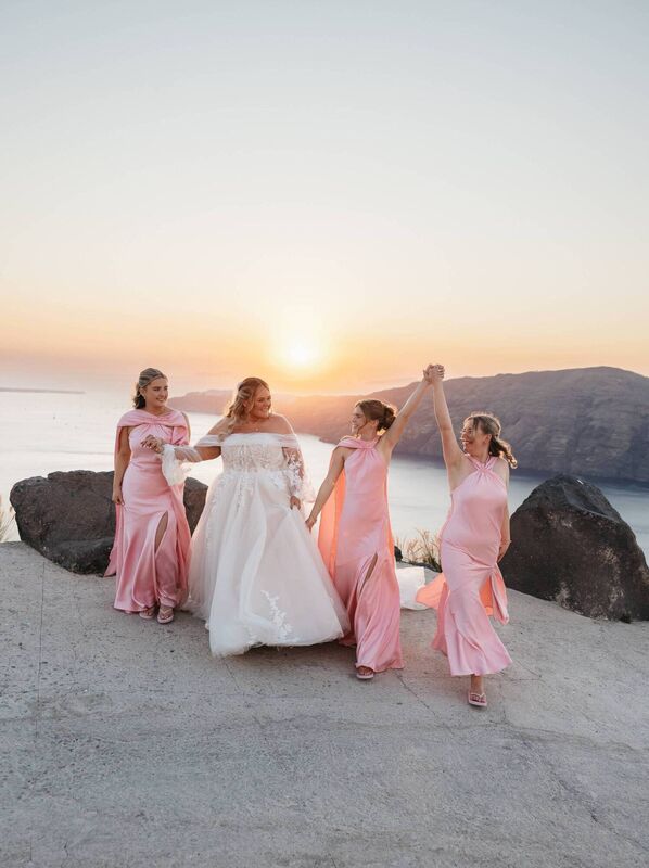 Zara O'Dowd with her bridal party. Pictures: @GreecePhotographer 
