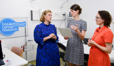 Breakthrough Cancer Research CEO Orla Dolan, UCC professor Roisin Connolly, and Dr Emer Lynch, Breakthrough Clinical Cancer Research Fellow at UCC, at the launch of the Melody trial at CUH. Picture: Daragh Mc Sweeney/Provision
