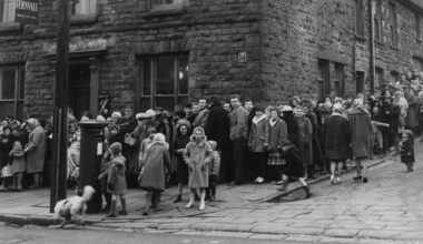 Residents of Rhondda Valley in Wales queuing for their smallpox vaccinations, after the World Health Organisation declared the valley to be an infected area in 1962. Picture: Getty Images