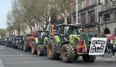 The fuel protests in April saw hauliers and agricultural contractors take part in slow-moving convoys and restrict access to Dublin’s O'Connell Street. File picture: PA