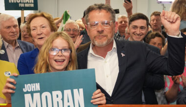 John Moran is elected at Limerick Racecourse in Limerick’s mayoral election in which citizens voted to directly elect their own mayor for the first time in the history of the State in 2024. File picture: Niall Carson/PA