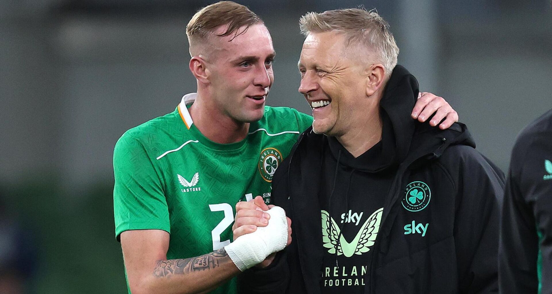 Ireland manager Heimir Hallgrimsson and Killian Phillips. Pic ©INPHO/Bryan Keane