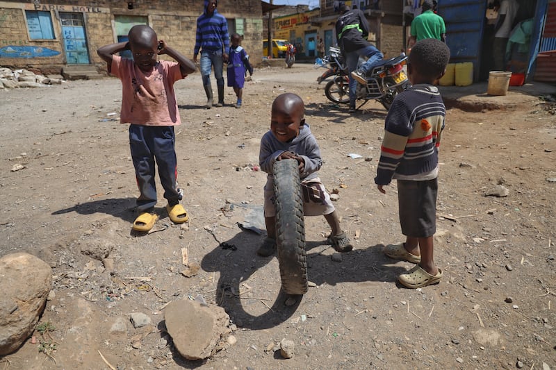 Children in the Gitari Marigu neighbourhood next to the Dandora dump. Photograph: Hannah McCarthy 