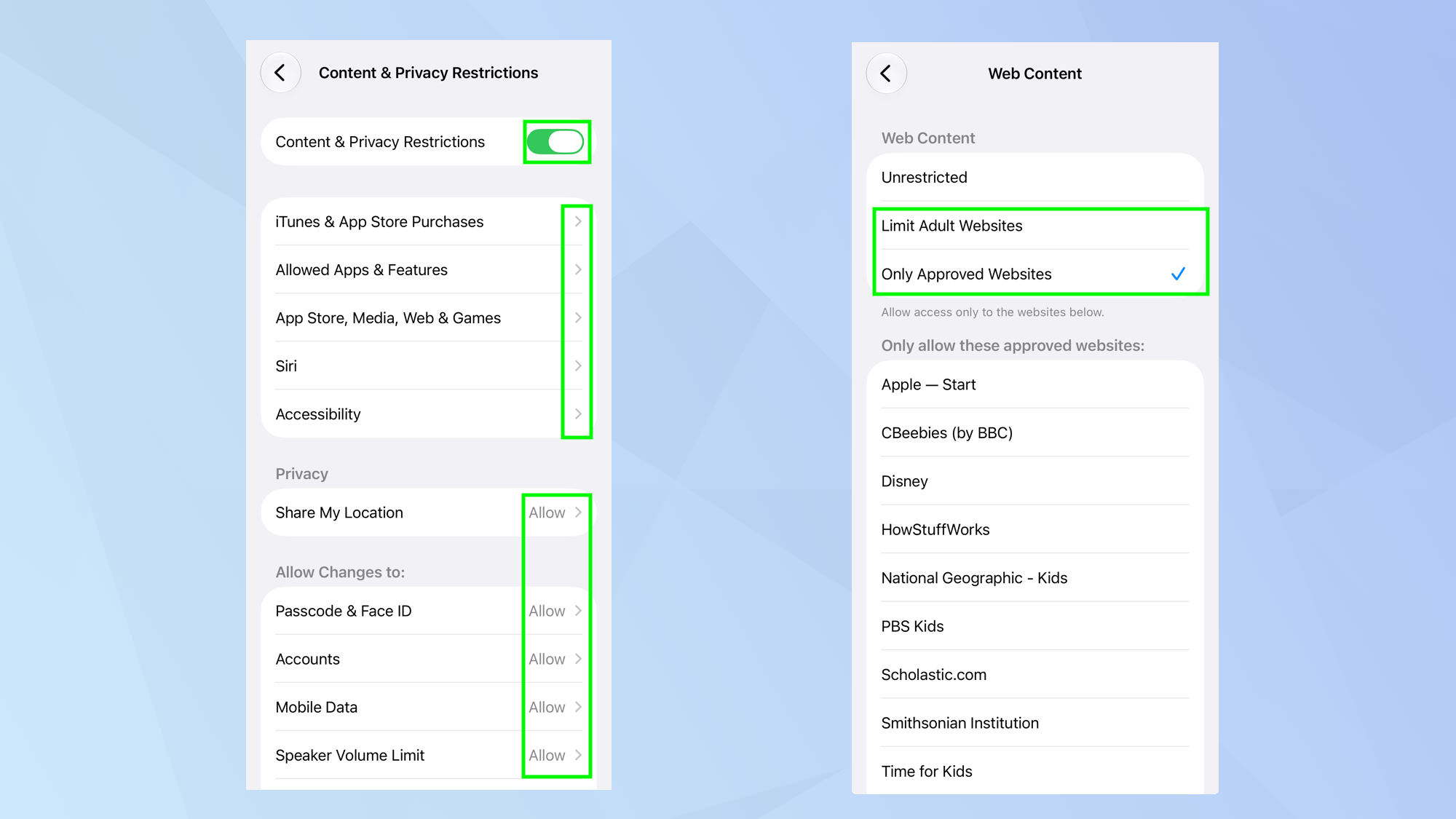 How to set up parental controls on an iPhone