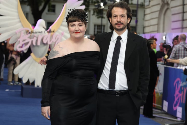 Lena Dunham and Luis Felber attend the "Catherine Called Birdy" U.K. premiere on Sep. 20, 2022 in London.