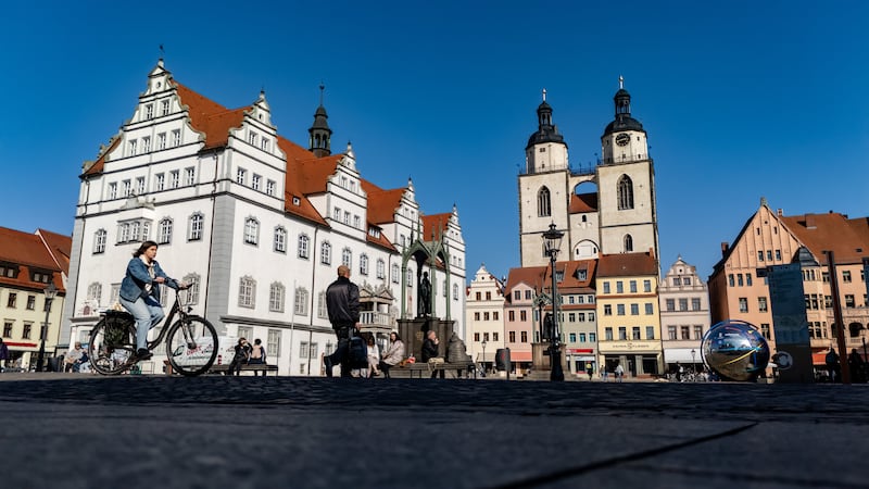 The historic market square in Wittenberg, Saxony-Anhalt. Photograph: Emmanuele Contini/NurPhoto via Getty Images