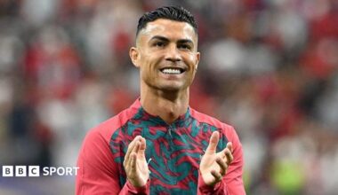 Portugal's Cristiano Ronaldo applauds