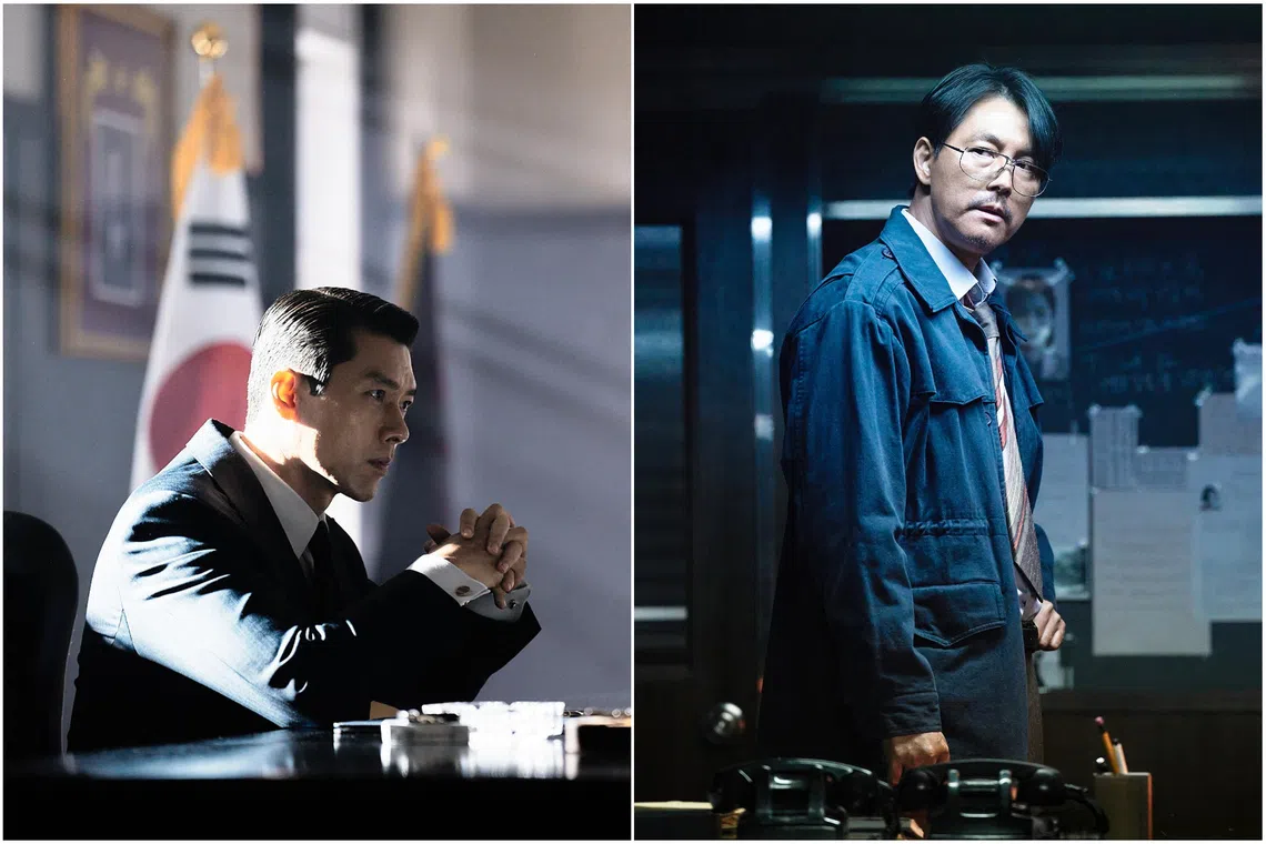 Hyun Bin (left) and .Jung Woo-sung in Made In Korea 2.