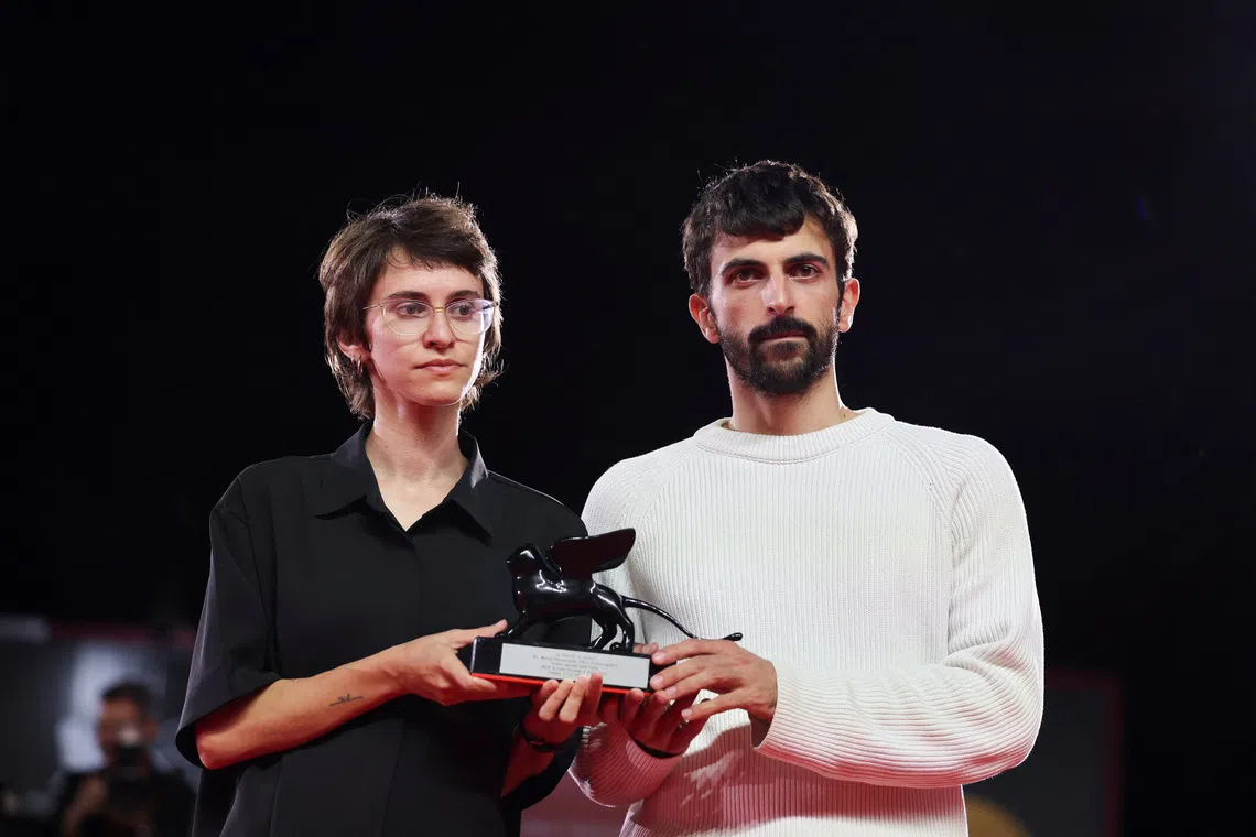 Israeli journalists Yuval Abraham (right) and Rachel Szor had received the Special Jury Award for “Naza” at the Venice Film Festival.