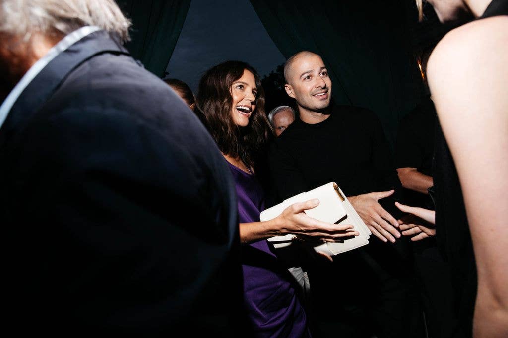 Katie Holmes and Jason Bard Yarmosky at the Michael Kors 45th Anniversary Collection Dinner held at Swifty's at The Hedges Inn 