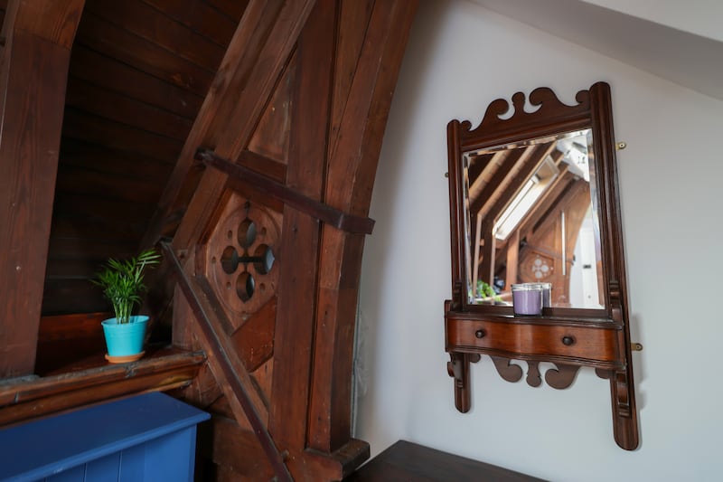 Detailing of rafter joinery. Photograph: Enda O'Dowd 