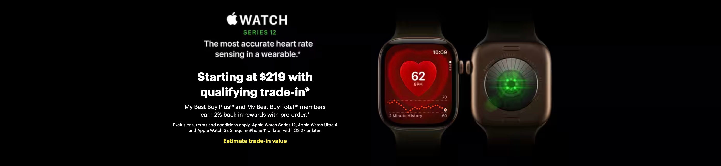 A smart watch with a heart rate monitor